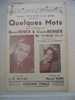 MUSIQUE & PARTITION :/  DE GERARD BOYER   /  " QUELQUES MOTS    " 1946 EDITIONS CIDALE - Song Books