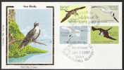 S922.-.MARSHALL ISLANDS // ISLAS MARSHALL - SEA BIRDS -1987 -  BEAUTIFUL SILK COVER. - Marine Web-footed Birds