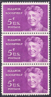 !a! USA Sc# 1236 MNH Vert.STRIP(3) - Eleanor Roosevelt - Ungebraucht