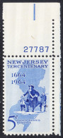 !a! USA Sc# 1247 MNH SINGLE From Upper Right Corner W/ Plate-# 27787 - New Jersey - Ongebruikt