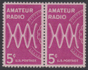 !a! USA Sc# 1260 MNH Horiz.PAIR - Amateur Radio - Nuovi
