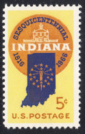 !a! USA Sc# 1308 MNH SINGLE (a1) - Indiana Statehood - Unused Stamps