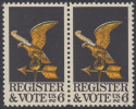 !a! USA Sc# 1344 MNH Horiz.PAIR (Gum Slightly Damaged) - Register And Vote - Unused Stamps