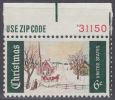 !a! USA Sc# 1384 MNH SINGLE W/ Plate-# (UR/31150) - Winter Sunday In Norway - Unused Stamps