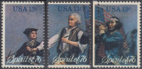 !a! USA Sc# 1629-1631 MNH Set Of 3 SINGLES - American Bicentennial - Ungebraucht