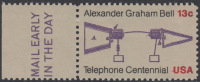 !a! USA Sc# 1683 MNH SINGLE W/ Left Margin & MailEarly - Telephone Centennial - Neufs