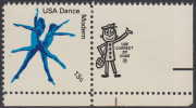 !a! USA Sc# 1752 MNH SINGLE From Lower Right Corner W/ ZIP - American Dance - Unused Stamps