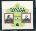 Tonga 1974 Die Cut, Odd Shaped, Provisonal, 13s Christianity, Methodist Missionaries MNH* * # 1523 - Tonga (1970-...)