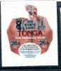 Tonga 1980 Die Cut, Odd Shaped, Provisional, 26s Official Air Mail Olympic Games, Hand, Stamp On Stamp MNH* * # 1473 - Tonga (1970-...)