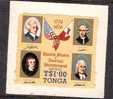 Tonga 1976 Odd Shaped, Die Cut $1.00 Air Mail,  American Revolution MNH* * # 1479 - Tonga (1970-...)