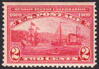 !a! USA Sc# 0372 MNH SINGLE (top Side Cut) - Hudson-Fulton Celebration - Ungebraucht