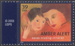 !a! USA Sc# 4031 MNH SINGLE W/ Left Margin & Copyright Symbol - Amber Alert - Ongebruikt