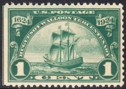 !a! USA Sc# 0614 MNH SINGLE (left Side Cut / A1) - Huguenot-Walloon Terc. - Neufs