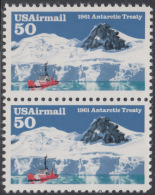 !a! USA Sc# C130 MNH Vert.PAIR - Antarctic Treaty - 3b. 1961-... Nuevos