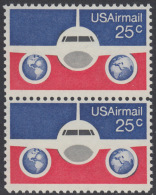 !a! USA Sc# C089 MNH Vert.PAIR - Planes & Globes - 3b. 1961-... Nuovi