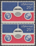 !a! USA Sc# C089 MNH Vert.PAIR - Planes & Globes - 3b. 1961-... Ungebraucht