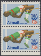 !a! USA Sc# C097 MNH Vert.PAIR W/ Bottom Margin - High Jump - 3b. 1961-... Unused