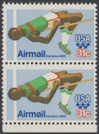 !a! USA Sc# C097 MNH Vert.PAIR W/ Bottom Margin - High Jump - 3b. 1961-... Ungebraucht