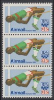 !a! USA Sc# C097 MNH Vert.STRIP(3) - High Jump - 3b. 1961-... Nuovi