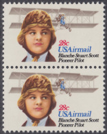 !a! USA Sc# C099 MNH Vert.PAIR - Blanche Stuart Scott - 3b. 1961-... Ungebraucht