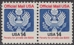 !a! USA Sc# O129A MNH Horiz.PAIR - Great Seal - Oficial