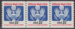 !a! USA Sc# O136 MNH Horiz.STRIP(3) - Great Seal - Service