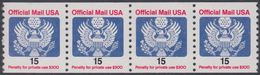 !a! USA Sc# O138A MNH Horiz.STRIP(4) - Great Seal - Oficial