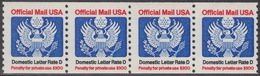 !a! USA Sc# O139 MNH Horiz.STRIP(4) - Great Seal - Service