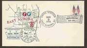 US -  COMM CACHETED COVER FROM 100th ANNIV. From EAST AURORA, NY - FLAG CANCELLATION Over FLAG STAMPS - Briefe