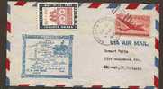 US - VF 1947 FIRST FLIGHT US AIR MAIL SALT LAKE CITY, UTAH -  With CINDERELLA Of INTL PHILATELIC EXHIBITION 1947 NY - Autres (Air)