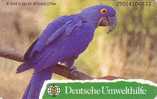 TC Puce Allemagne - UMWELTHILFE - ANIMAL - OISEAU PERROQUET ARA Hyacinthe - PARROT Bird Chip Phonecard Germany - Parrots