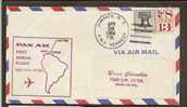 US PAN AM FIRST 1964 AIRMAIL FLIGHT NEW YORK - ARUBA - Reception In ORANJESTAD At Back - VF CACHETED COVER - Altri (Aria)