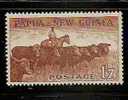 FAUNA - HORSES - COWS - PAPUA NEW GUINEA - 1958 HIGH VALUE 1´7 Sh - Yvert # 30 - Scott # 144 - MINT (very Light Hinge) - Fattoria