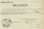 Ordre De Réquisition Van 4 Sept1944 (!!) Met Zwarte "Mouvement National Belge Namur Zone II". - Oorlog 40-45 (Brieven En Documenten)