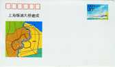 CHINE CHINA Lettre 5 PAP Prêt-à-poster Avec Entier Postal : Pont à Shangaï Et Carte De La Ville (JF.40. 1-1 1993) - Enveloppes