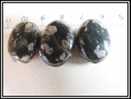 Lot De 3 Perles En Véritable Rhyolite Palets Plats Environ 20x15mm - Perle