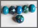 1 Perle Rondelle En Véritable Chrysocolle Environ 11x16mm - Pearls