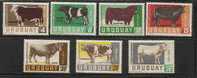 FAUNA - COWS - AIR MAIL URUGUAY 1966 MINT (NH) Set - Yvert # 284/290 - Hoftiere
