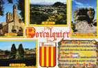 CPSM. FORCALQUIER. 4 VUES ET BLASON. DATEE 1990. - Forcalquier