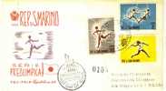 SAN MARINO FDC 1963 PREOLIMPICA DI TOKIO. X 3. SERIE COMPLETA, VIAGGIATE - Sommer 1964: Tokio