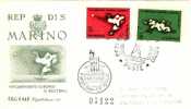 SAN MARINO FDC 1964 CAMPIONATI EUROPEI DI BASEBALL. VIAGGIATA - Béisbol