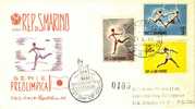 SAN MARINO FDC 1963 PREOLIMPICA DI TOKIO. X 3. SERIE COMPLETA, VIAGGIATE - Verano 1964: Tokio