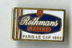 {48811} Pin's " Rothmans Racing , Paris Le Cap 1992 " , TBE . - Rallye