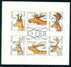 3605 Bulgaria 1987 Animals Deer BLOCK S/S ** MNH / Hirsche - Europaisches Reh Damhirsch Elch Sikahirsch Rothirsch Ren - Wild