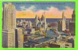 CHICAGO, IL - WACKER DRIVE & CHICAGO RIVER TRUE THE SKYSCRAPERS - TRAVEL IN 1951 - CAMEO GREETING CARD - - Chicago