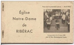 RIBERAC : Livret Inaugural De 8 Cartes Postales  Et 2 Pages Du Texte Explicatif De Construction - Riberac