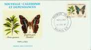 NOUVELLE-CALEDONIE Poste 533 + 534 FDC Premier Jour Papillon Butterfly Schmetterling Vlier NOUMEA 25 FEV 1987 - FDC