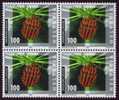 2002 (Zumstein 1064) Dauermarken Insekten - Streifenwanze, Viererblock ** - Unused Stamps