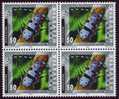 2002 (Zumstein 1063) Dauermarken Insekten - Alpenbockkäfer, Viererblock ** - Unused Stamps