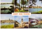 PONT SUR YONNE -  6 Vues : Pêcheur Sur L´Yonne, Le Camping, Vues De La Ville Prise De La Rive Droite, Eglise, Aqueduc - Pont Sur Yonne